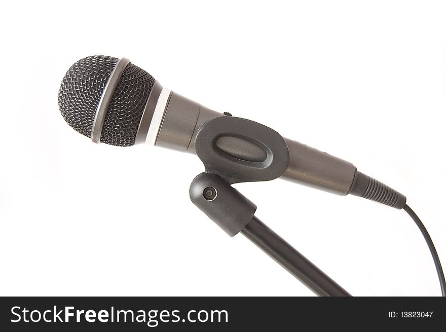 Microphone conceptual image. Microphone on tripod.