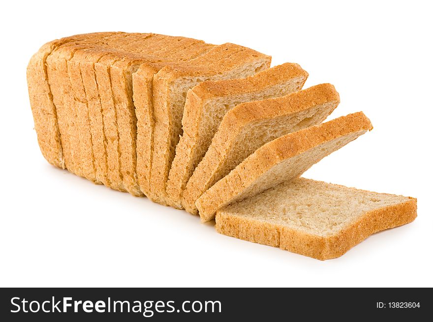 Fresh white bread isolated on white background