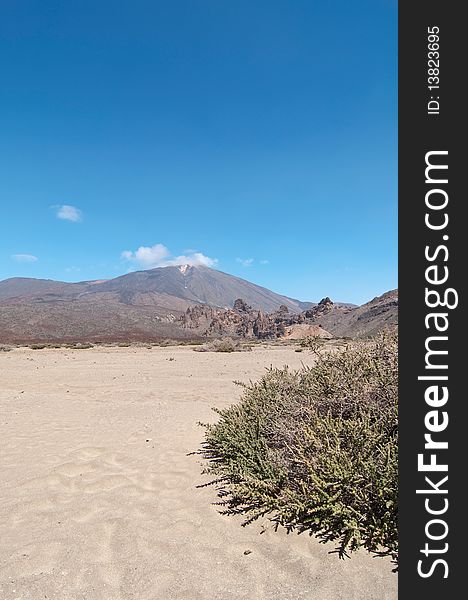 Volcanic landscape on a  clear day - Mount Teide, Tenerife. Volcanic landscape on a  clear day - Mount Teide, Tenerife