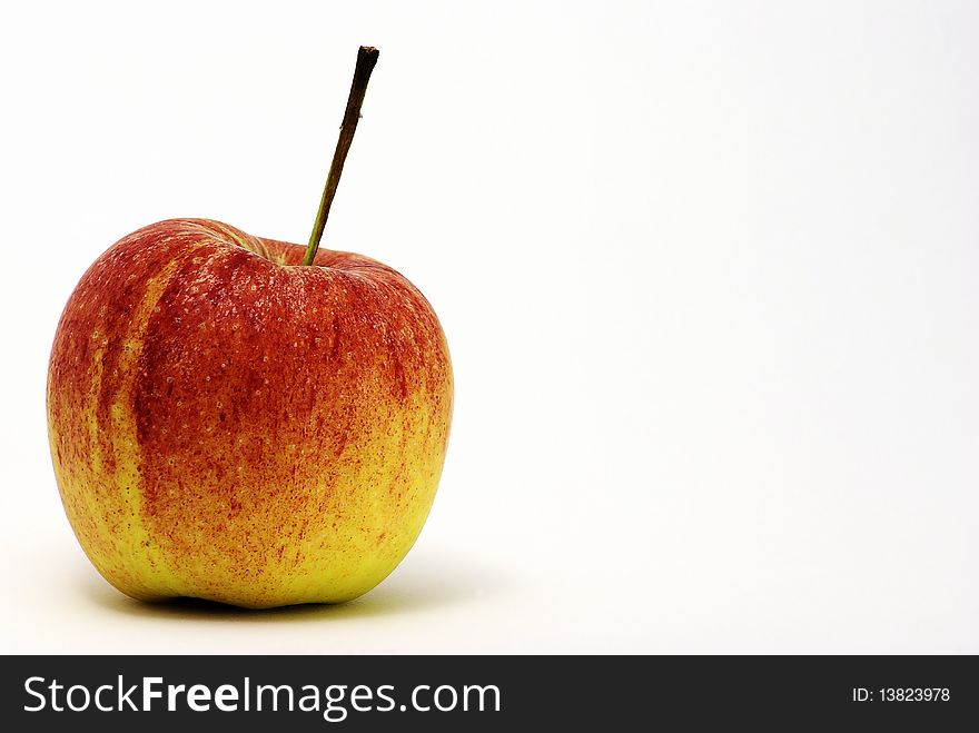 Single red apple isolated on white