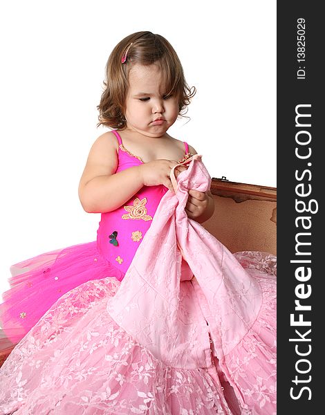 Little girl with wearing a bright pink tutu. Little girl with wearing a bright pink tutu