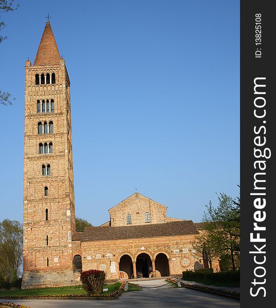 Abbey of Pomposa in Comacchio (Italy) .