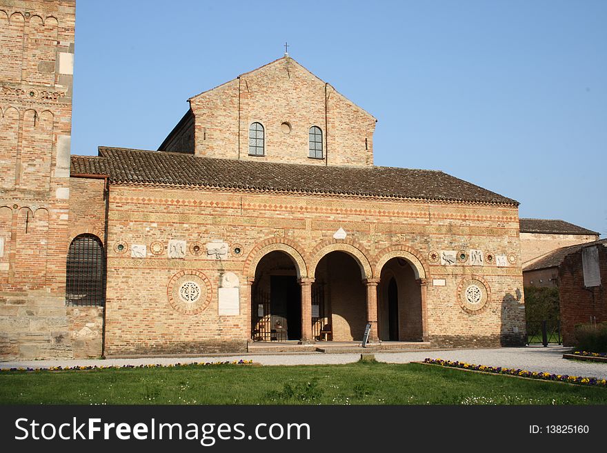 Abbey of Pomposa in Comacchio (Italy) .