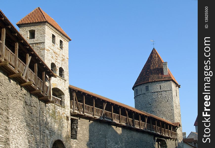 Fortification in medieval Tallinn, capital of Estonia, Baltic Republic