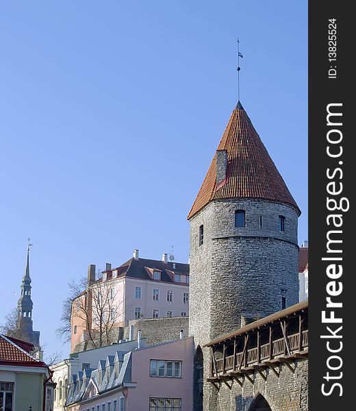 Fortification in medieval Tallinn, capital of Estonia, Baltic Republic