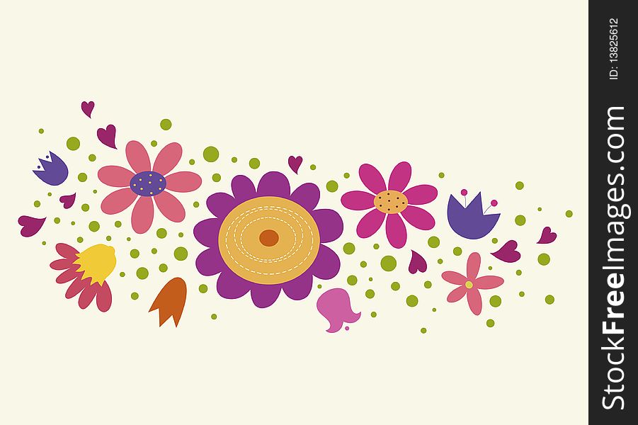 Floral Background In Stylish Colors