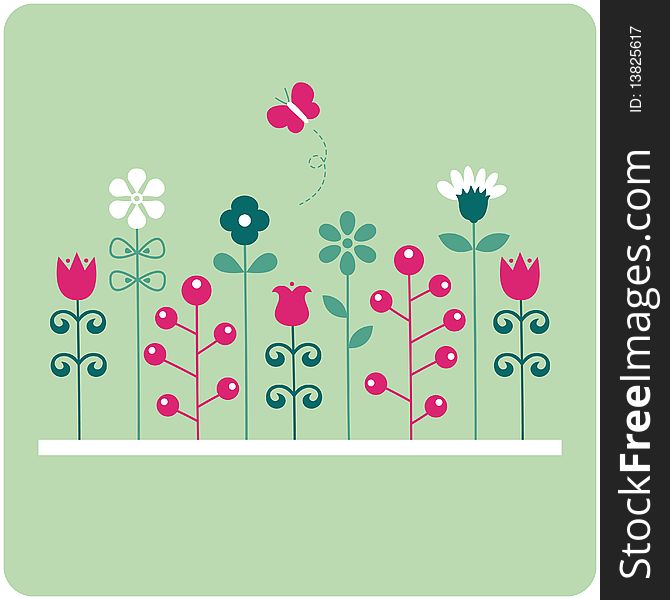 Vector illustration of flower background. Vector illustration of flower background