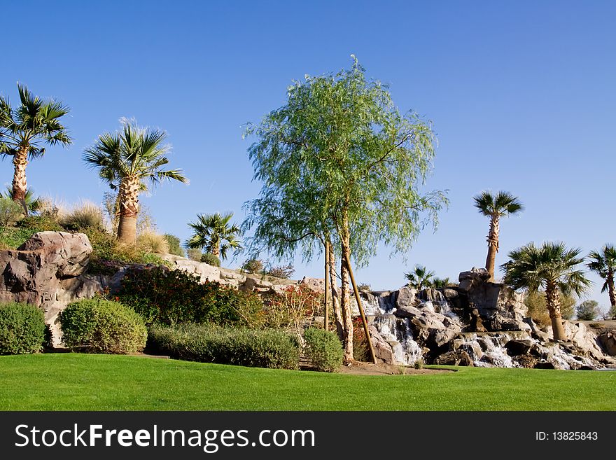 Scenic golf course in a resort