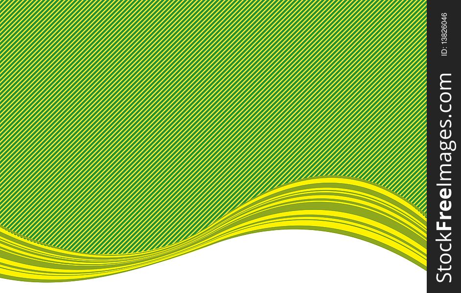 Green Stripe Background And Curve