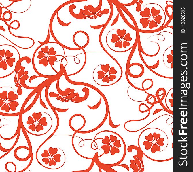 Red Flower Seamless Pattern