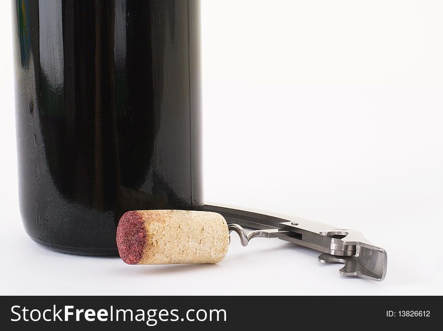 Series. A wine bottle isolated on a white background