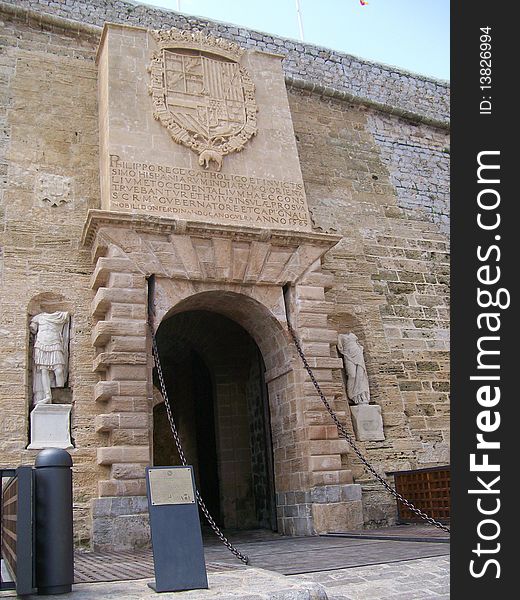 Entrance of the castle at ibiza island of spain. Entrance of the castle at ibiza island of spain