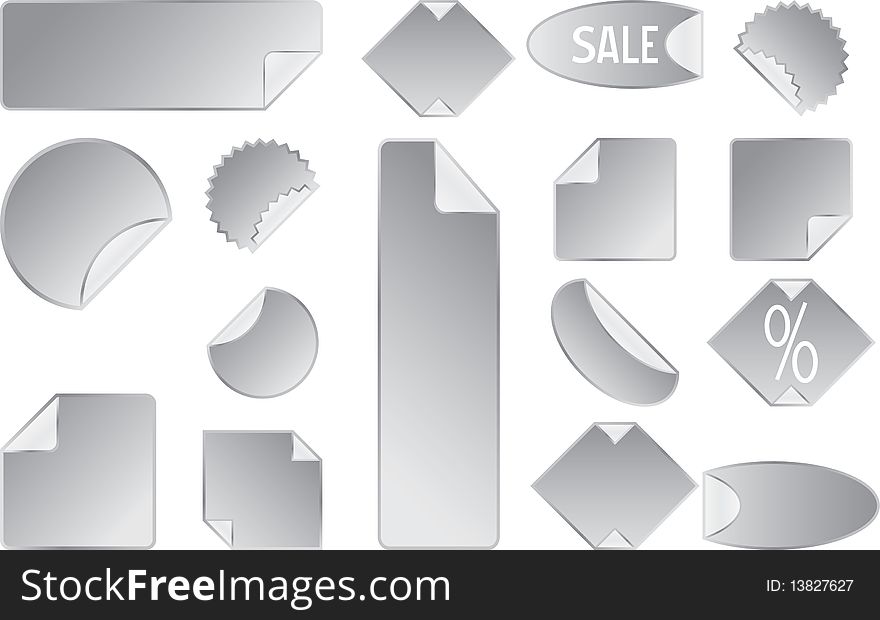 Gray sticker vector set. Vector will be aditional. Gray sticker vector set. Vector will be aditional