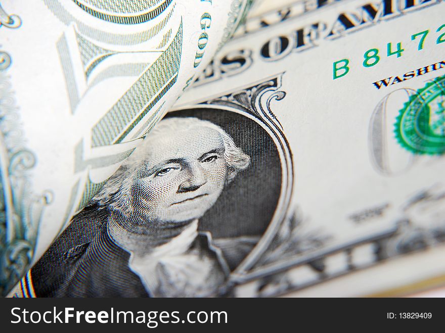 Extreme closeup of USA dollar bank notes. Extreme closeup of USA dollar bank notes