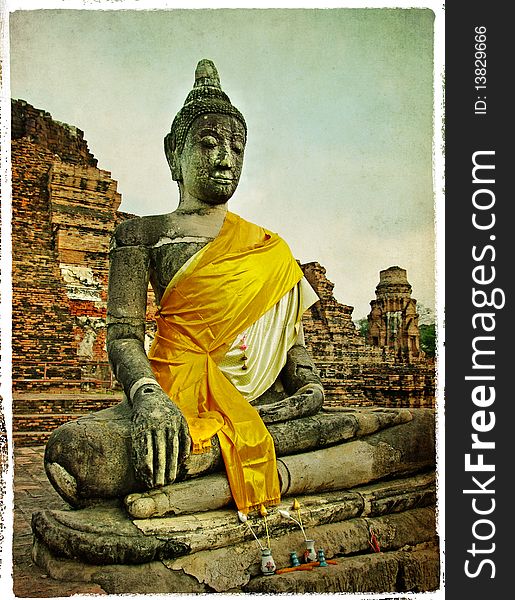 Buddha in ancient Ayutthaya - Thailand. Buddha in ancient Ayutthaya - Thailand