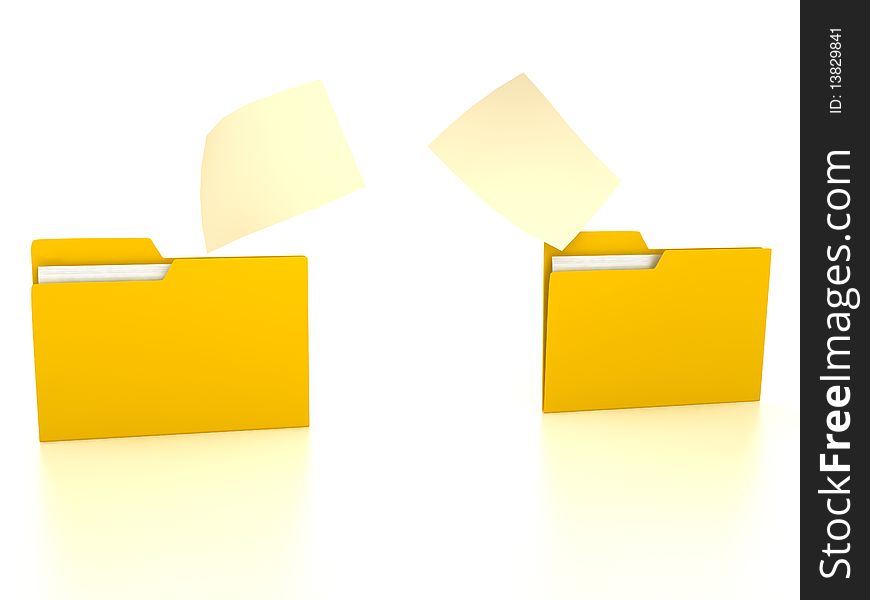 Folder over white background. 3d render