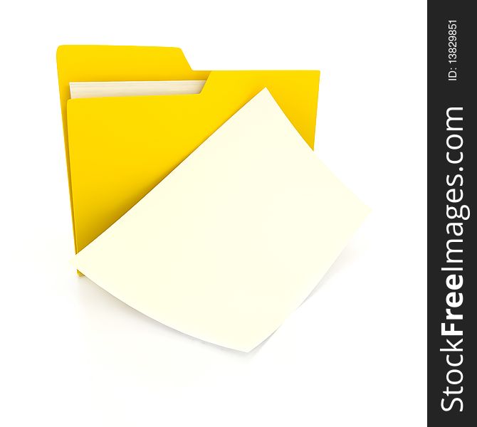 Folder over white background. 3d render