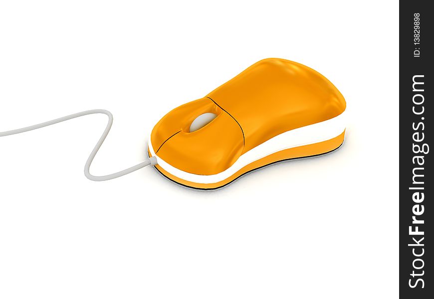 Computer mouse over white background