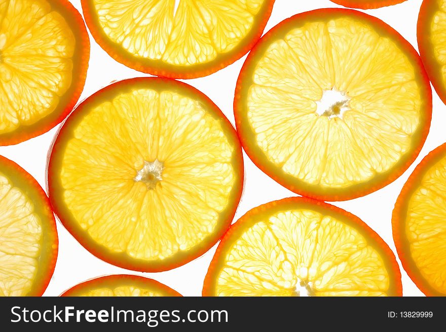 Orange slice on a white backround