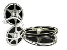 Two Film-roll On White Mirrow. Stock Image Two Film-roll On White Mirrow. Stock Image