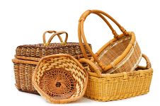 Wattled Basket Isolated Over White Stock Images Wattled Basket Isolated Over White Stock Images