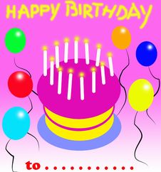 Happy Birthday Card With Balloons Royalty Free Stock Image Happy Birthday Card With Balloons Royalty Free Stock Image