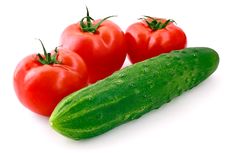 Tomatoes And Cucumber Royalty Free Stock Photography Tomatoes And Cucumber Royalty Free Stock Photography
