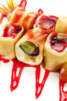Sweet Fruit Sushi Roll Stock Photos Sweet Fruit Sushi Roll Stock Photos