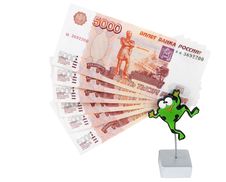 Bills 5000 Roubles In Stand In The Manner Of Frogs Stock Image Bills 5000 Roubles In Stand In The Manner Of Frogs Stock Image