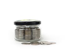 Glass Jar With The Money Royalty Free Stock Photography Glass Jar With The Money Royalty Free Stock Photography