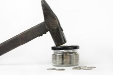 Glass Jar With The Money Stock Photography Glass Jar With The Money Stock Photography