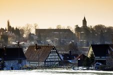 Village With Church Royalty Free Stock Image