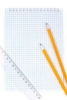 Note Pad Straightedge And Pencils Stock Photography Note Pad Straightedge And Pencils Stock Photography
