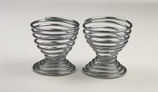 Two Spiral Metal Egg Cups Stock Photography