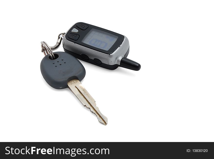 Car key with remote isolated on white