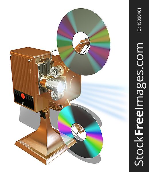 Film projecter show move from cd disk