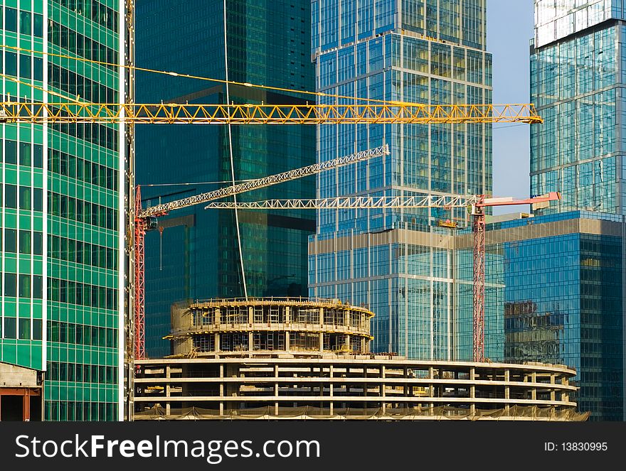 Modern office building under construction. Modern office building under construction