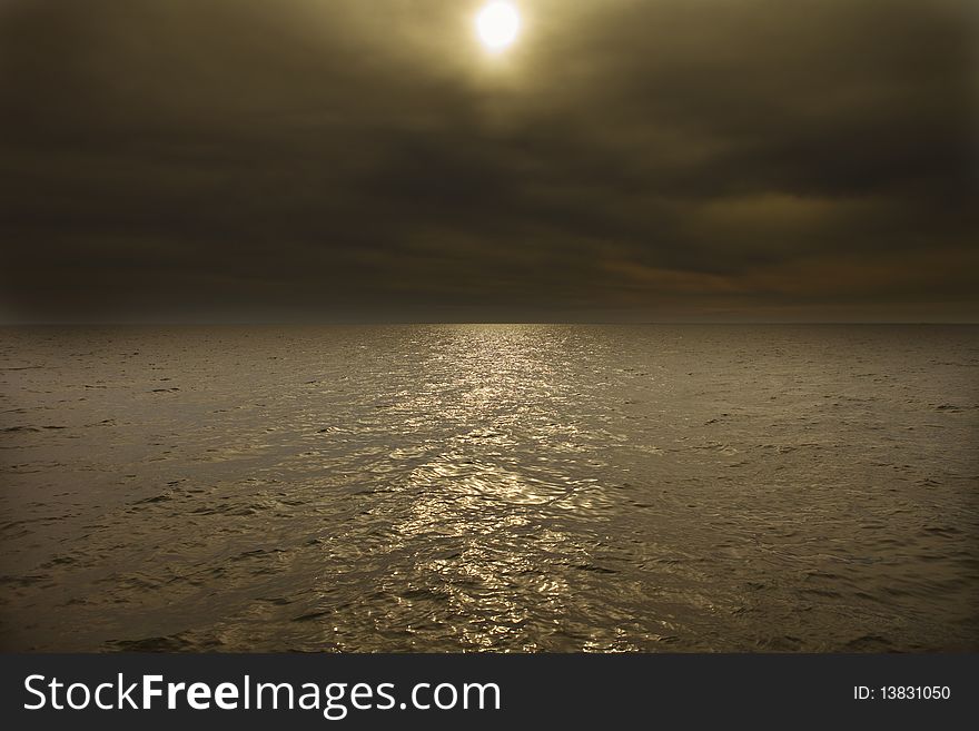 Sunset offshore of Gloucester, Masschusetts