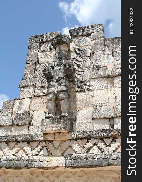 Warrior sculpture in yucatan, mexico