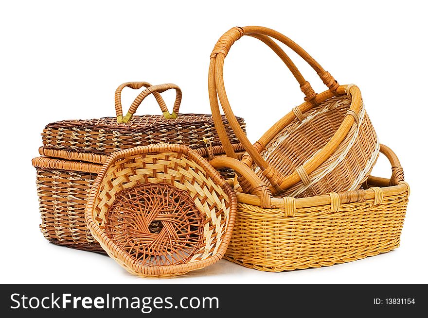 Wattled basket isolated on white background. Wattled basket isolated on white background