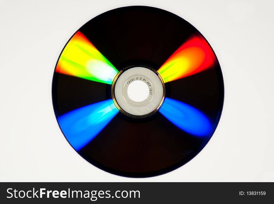 Back side of a blank CD isolated from background