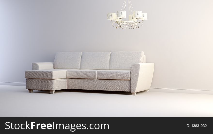 A gray 3d interior composition. A gray 3d interior composition