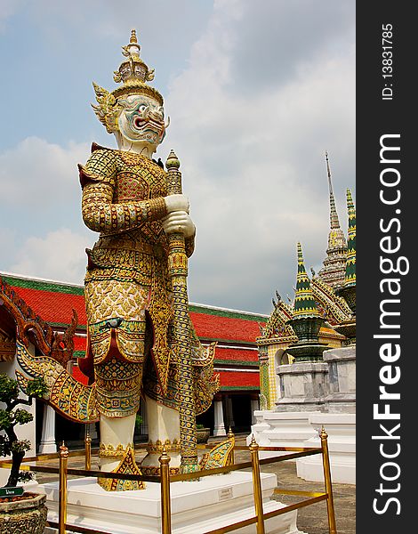 Bangkok Grand Palace guard in Thailand