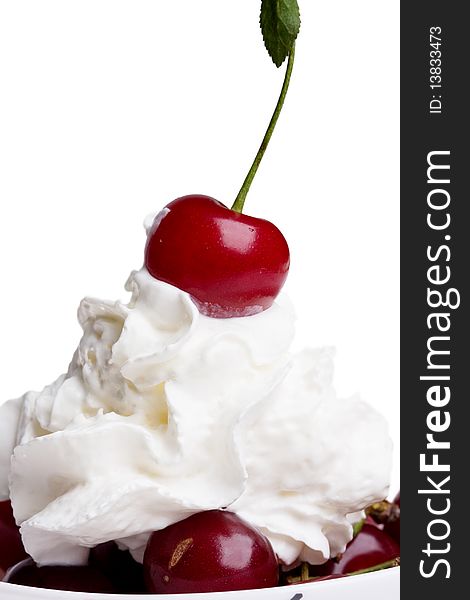 Cherryin cream on white background. Cherryin cream on white background