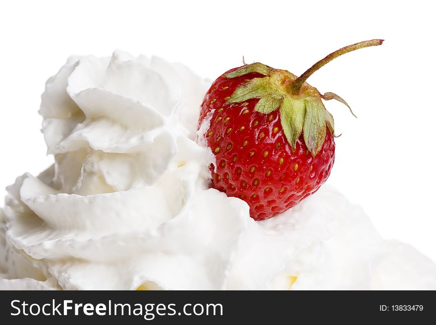 Strawberry smoothie on a white background