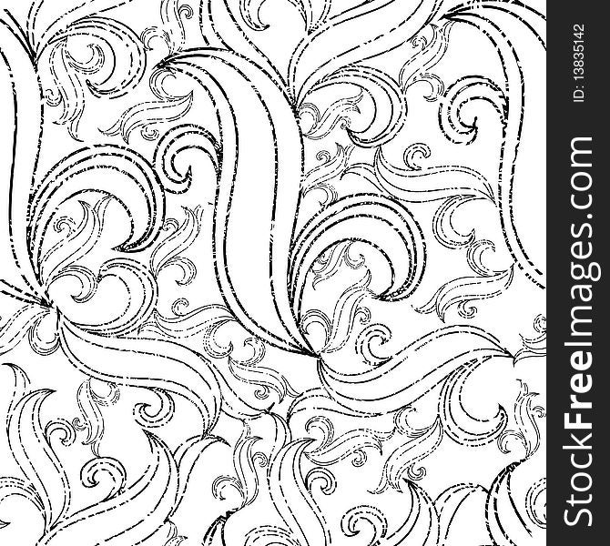 Seamless grunge abstract twirl pattern