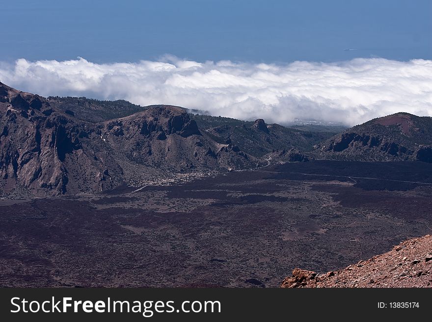 Tenerife volcano in the mid of spring