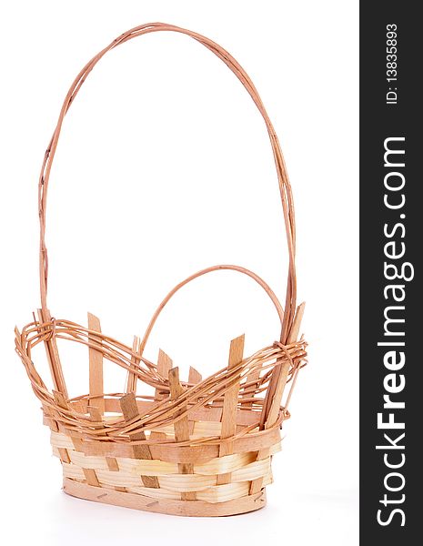 Empty Natural Wicker Handled Basket