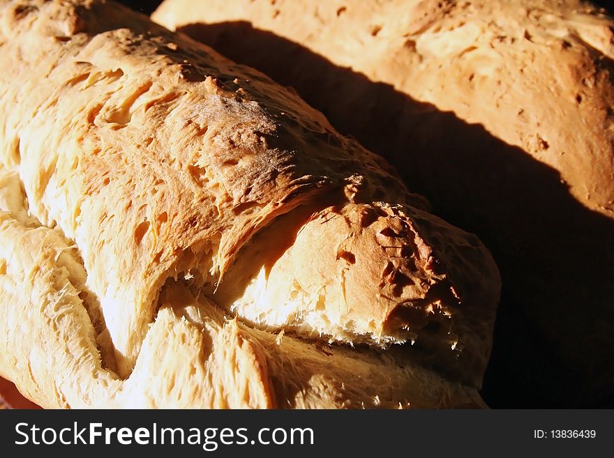 Fresh bread just got out from the oven. This bread is made by an aunt of mine so is natural and also very very good :)