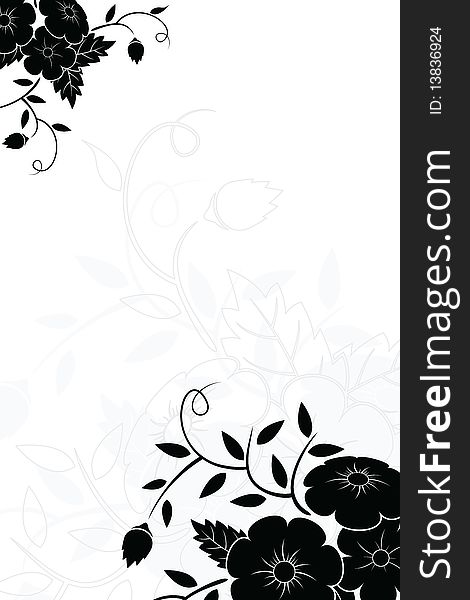 Abstract Background with flowers and buds for your design. Abstract Background with flowers and buds for your design
